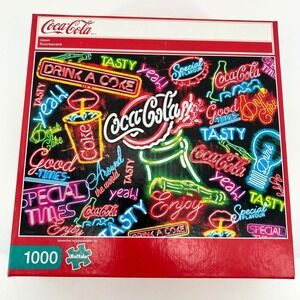 Coca-Cola Neon Fluorescent 1000 Piece Jigsaw Puzzle Buffalo Games Retro Coke